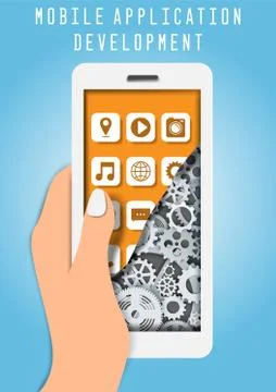 Mobile app development services concept vector illustration 스톡 일러스트
