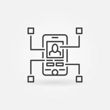 Mobile app development vector icon in thin line style Illustrazione stock