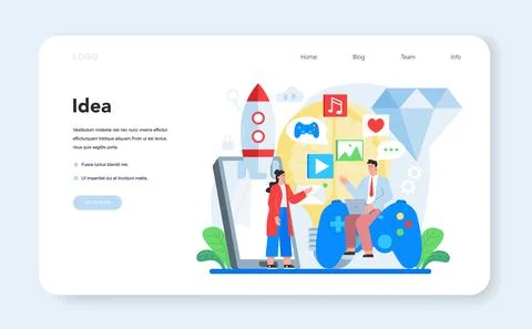 Mobile app development web banner or landing page. Modern technology Stock Illustration