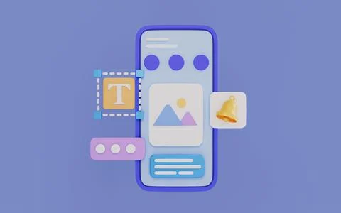 Mobile app development web design and user interface optimization concept Illustrazione stock