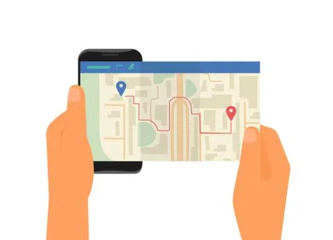 Mobile app for gps navigation Stock Illustration