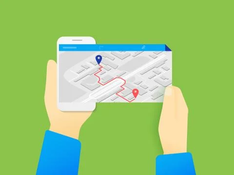 Mobile app for gps navigation Stock Illustration
