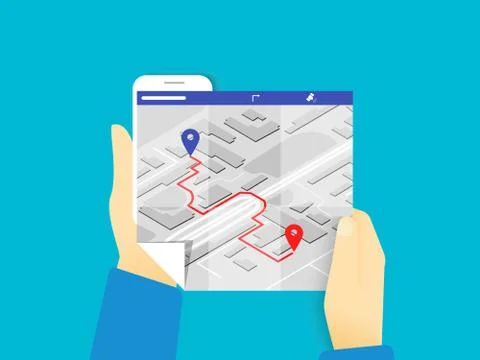 Mobile app for gps navigation Stock Illustration