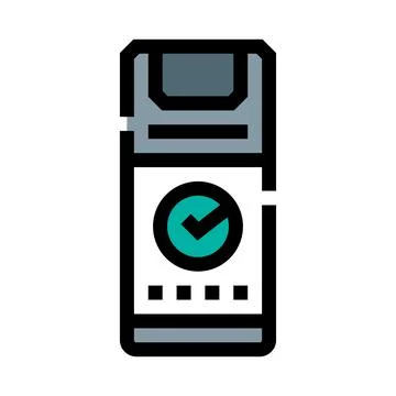 Mobile app icon with approved status notification Stock Illustration