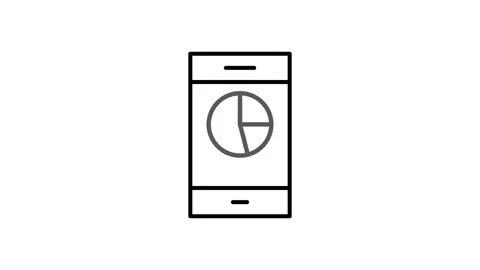 Mobile app icon featuring a colorful pie chart, symbolizing data analysis a.. Stock Footage 334095182