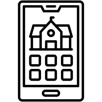 Mobile app icon, High school related vector illustration Stock Illustration