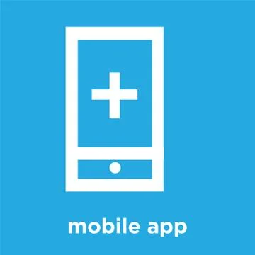 Mobile app icon isolated on blue background Stock Illustration