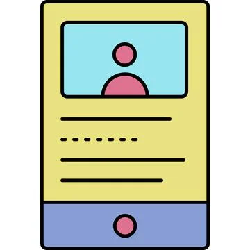 Mobile app icon personal user account vector Stock Illustration