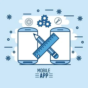Mobile app infographic イラスト素材