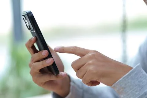 Mobile App Interaction For Digital Communication Online Service And Social .. Stock Photos