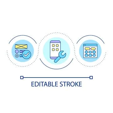 Mobile app interface building loop concept icon Ilustración de archivo