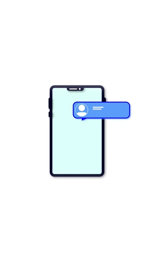 Mobile app interface design animation vertical video. Incoming message noti.. Stock Footage 341612841