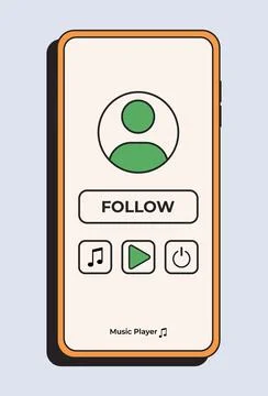Mobile App Interface. Music Player. Music player interface by subscription Illustrazione stock