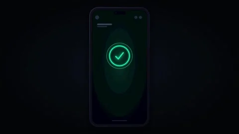 Mobile app interface showing successful task completion and data processing.. 스톡 동영상 344862958