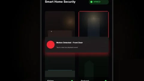Mobile App Interface Transitions with Notification Popups in Cinematic Lighti Stock Footage 347091267