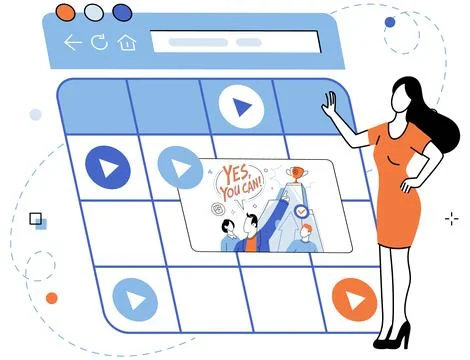 Mobile app marketing. Data analysis is crucial for understanding user patterns Illustrazione stock