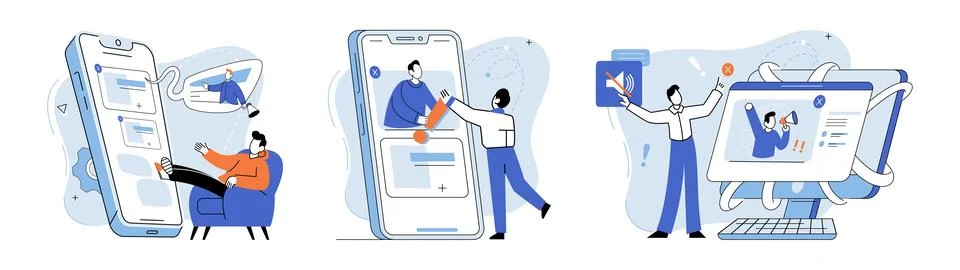 Mobile app marketing. Developing comprehensive marketing plan is crucial for Illustrazione stock