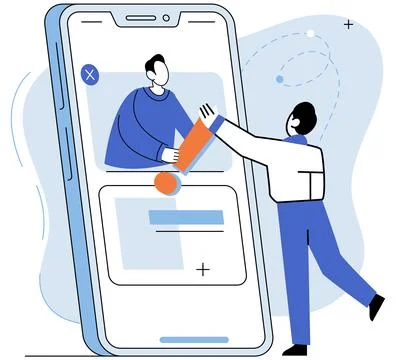Mobile app marketing. Developing strategic marketing plan is crucial for success Stock Illustration
