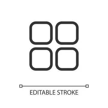 Mobile app menu pixel perfect linear ui icon 스톡 일러스트