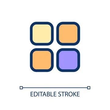 Mobile app menu pixel perfect RGB color ui icon Stock Illustration