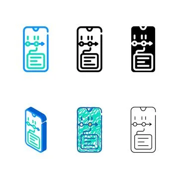Mobile app for multipack planning color icon vector Stock Illustration