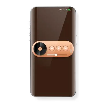 Mobile app music player user interface floating Illustrazione stock