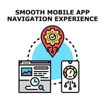 Mobile app navigation optimizing smooth user experience Stock Illustration
