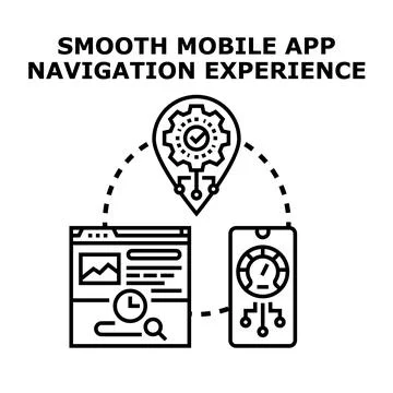 Mobile app navigation optimizing smooth user experience Stock Illustration