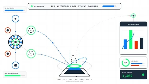 Mobile App Network Data Flow Animation with Interactive Nodes Video stock 339399831