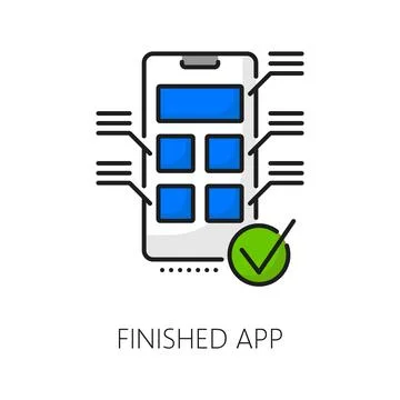 Mobile app optimization, web software develop icon Stock Illustration