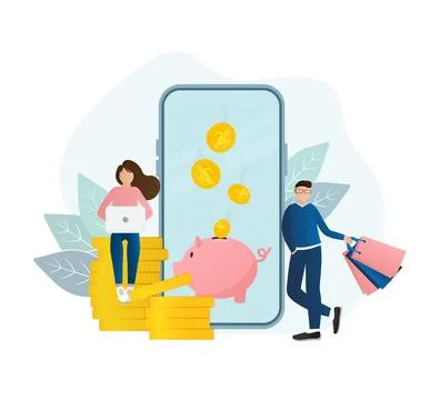 Mobile app page, screen set. Concept for website on business and finance theme Stockillustratie