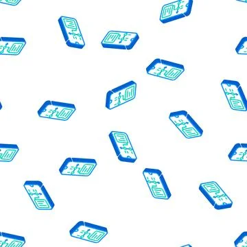 Mobile app for planning isometric icon seamless pattern Illustrazione stock