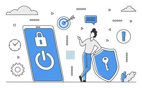 Mobile app protection Stockillustratie