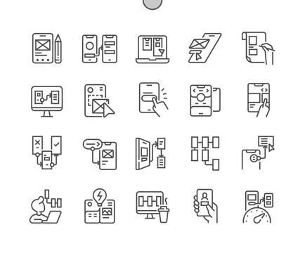 Mobile app prototyping. Menu bar Stock Illustration