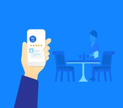 Mobile app for restaurant Illustrazione stock