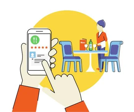 Mobile app for restaurant Illustrazione stock