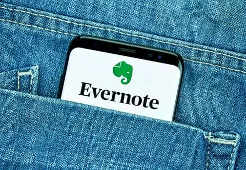 Mobile app on Samsung s8. Stock Photos