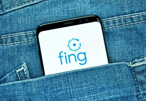 Mobile app on Samsung s8. Stockfoto's