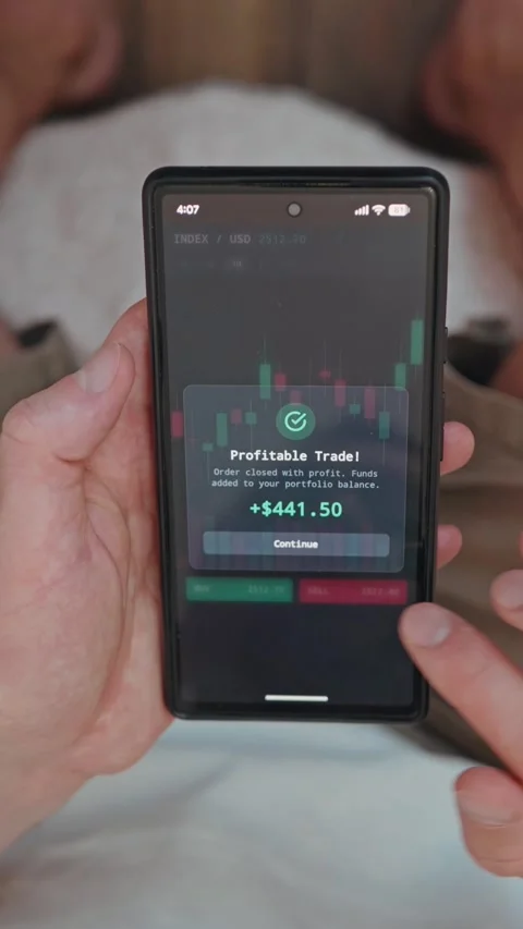 Mobile app screen showing earnings notification. Vertical video. Close up Stock Footage 341860966