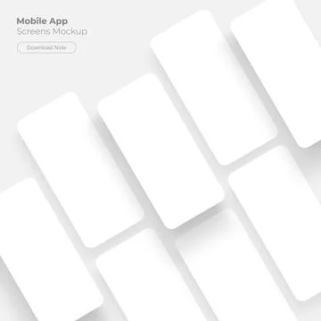 Mobile App Screens Mockup for Showcasing Your Apps Stock Illustration