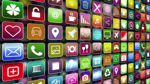 Mobile App Showcase. Background seamless loop. Stock-Footage 86897103