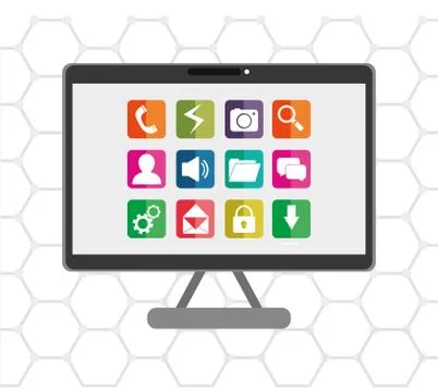 Mobile app smart tv Stock Illustration