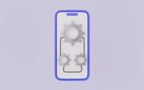 Mobile app system integration and connected application workflow 库存插图