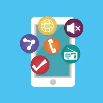 Mobile app technology Stock Illustration