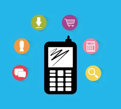 Mobile app technology Stock Illustration