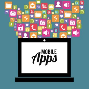 Mobile app technology Stockillustratie