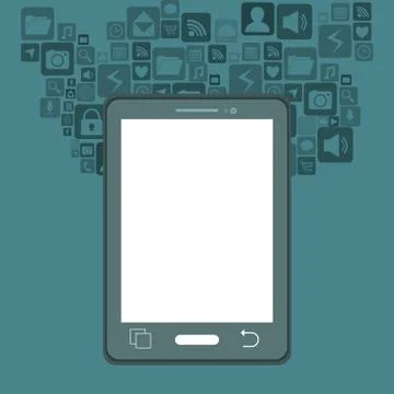 Mobile app technology Stock Illustration