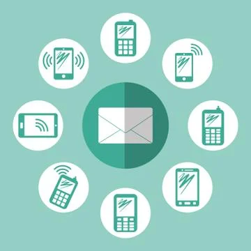 Mobile app technology Stock Illustration