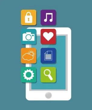 Mobile app technology Stock Illustration