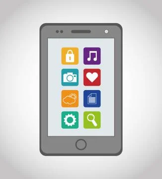 Mobile app technology Stock Illustration